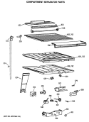 COMPARTMENT SEPARATOR PARTS Diagram and Parts List for CTX18GASARWH  Hotpoint Refrigerator