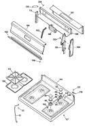 Section Diagram and Parts List for RGB529GEP4  Hotpoint Range