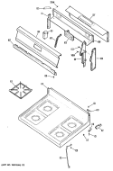 Section Diagram and Parts List for RGB528GET1WH  Hotpoint Range