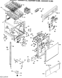 Section Diagram and Parts List for GSD400Y-01  General Electric Dishwasher
