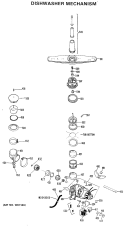 DISHWASHER MECHANISM Diagram and Parts List for GSD400Y-01  General Electric Dishwasher
