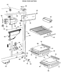 FRESH FOOD SECTION Diagram and Parts List for TFX20DHB  General Electric Refrigerator