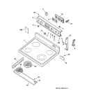 Part Location Diagram of WB62X10008 GE RANGETOP & GLASS Assembly