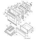 DOOR & DRAWER PARTS Diagram and Parts List for JBP78BY3  General Electric Range