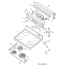 CONTROL PANEL & COOKTOP Diagram and Parts List for JBP79WY3  General Electric Range