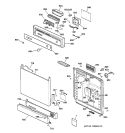 ESCUTCHEON & DOOR ASSEMBLY Diagram and Parts List for GSD3410Z01AA  General Electric Dishwasher