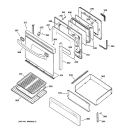 DOOR & DRAWER PARTS Diagram and Parts List for JGBP86AEA1AA  General Electric Range