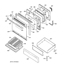 DOOR & DRAWER PARTS Diagram and Parts List for JGBP35AEA1AA  General Electric Range
