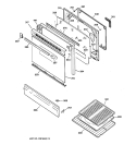 DOOR PARTS Diagram and Parts List for JGBP24BEA1WH  General Electric Range