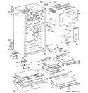 CABINET Diagram and Parts List for TBT18NAYGRAD  General Electric Refrigerator