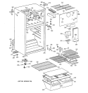 CABINET Diagram and Parts List for TBX16DABBRWW  General Electric Refrigerator