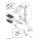 CABINET Diagram and Parts List for FUM14DXAARWH  General Electric Freezer