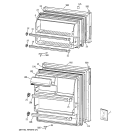 DOORS Diagram and Parts List for TBX14SYZHRAD  General Electric Refrigerator