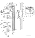 FRESH FOOD DOOR Diagram and Parts List for TFX28PBBAAA  General Electric Refrigerator
