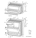 DOORS Diagram and Parts List for TBG16SACBRAA  General Electric Refrigerator