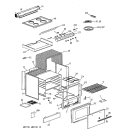 Part Location Diagram of WB56X7090 GE OVEN DOOR PANEL ALMOND