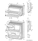 DOORS Diagram and Parts List for CTT18EAZGRAD  Hotpoint Refrigerator