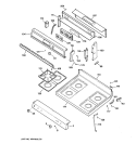CONTROL PANEL & COOKTOP Diagram and Parts List for RGB744WEA1WW  Hotpoint Range