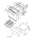 DOOR & DRAWER PARTS Diagram and Parts List for RGB744WEA1WW  Hotpoint Range