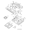 CONTROL PANEL & COOKTOP Diagram and Parts List for RGB532BEA1AD  Hotpoint Range