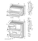 Part Location Diagram of WR17X4007 GE FRONT DOOR SHELF GESM