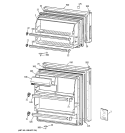 DOORS Diagram and Parts List for CTX14CYBFLAA  Hotpoint Refrigerator