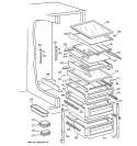 FRESH FOOD SHELVES Diagram and Parts List for MSK28PFZDAA  General Electric Refrigerator