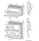 DOORS Diagram and Parts List for MTG14EAACRWH  General Electric Refrigerator