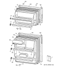 DOORS Diagram and Parts List for MTG16EYBDRWH  General Electric Refrigerator