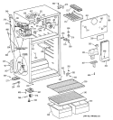 CABINET Diagram and Parts List for TBX16SIZGRWH  General Electric Refrigerator