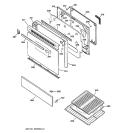 DOOR PARS Diagram and Parts List for JGBP27BEA1AD  General Electric Range