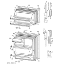DOORS Diagram and Parts List for TBG16SABCRWH  General Electric Refrigerator