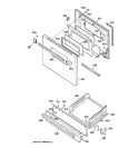 DOOR & DRAWER PARTS Diagram and Parts List for JGBC17PEA1WH  General Electric Range