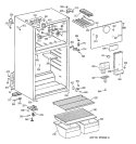 CABINET Diagram and Parts List for TBG14SABCRWH  General Electric Refrigerator