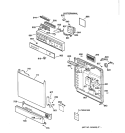 ESCUTCHEON & DOOR ASSEMBLY Diagram and Parts List for GSD3610Z01AA  General Electric Dishwasher