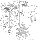 CABINET Diagram and Parts List for TBX14SIBBLWW  General Electric Refrigerator