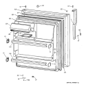 FRESH FOOD DOOR Diagram and Parts List for TBX18IABARAA  General Electric Refrigerator