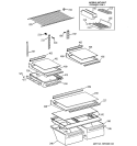 SHELF PARTS Diagram and Parts List for TBX18IABARAA  General Electric Refrigerator