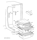 FRESH FOOD SECTION Diagram and Parts List for TFX22JABAWW  General Electric Refrigerator