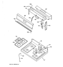 CONTROL PANEL & COOKTOP Diagram and Parts List for JGBC16GEP7  General Electric Range