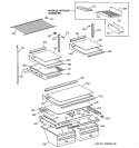 SHELF PARTS Diagram and Parts List for TBX21IIBBRWW  General Electric Refrigerator