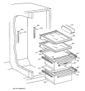 FRESH FOOD SECTION Diagram and Parts List for TFX22QRBAWW  General Electric Refrigerator