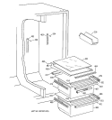FRESH FOOD SHELVES Diagram and Parts List for TFX25JRBAWW  General Electric Refrigerator