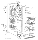 FREEZER SECTION Diagram and Parts List for TFX25PABAWW  General Electric Refrigerator