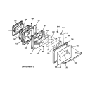 OVEN DOOR Diagram and Parts List for JGRP17BEW2BB  General Electric Range