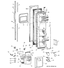 FREEZER DOOR Diagram and Parts List for TFX25PPBAWW  General Electric Refrigerator