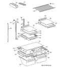 Part Location Diagram of WR17X3168 GE RAIL Vegetable PAN REAR