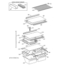 Part Location Diagram of WR38X10095 GE TRIM GLASS SHELF