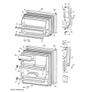 DOORS Diagram and Parts List for CTX14BAZFRWH  Hotpoint Refrigerator