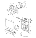 ESCUTCHEON & DOOR ASSEMBLY Diagram and Parts List for HDA3220Z01BB  Hotpoint Dishwasher
